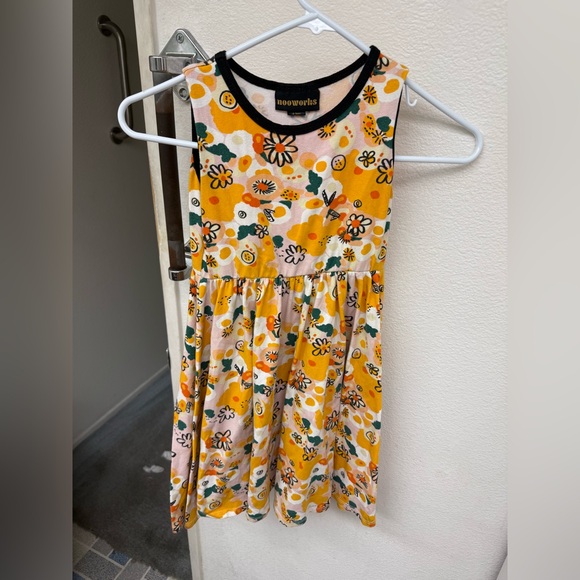 Nooworks Kids Tiny Dancer  Floral Dress - Yellow, Black, and Green - Picture 1 of 3